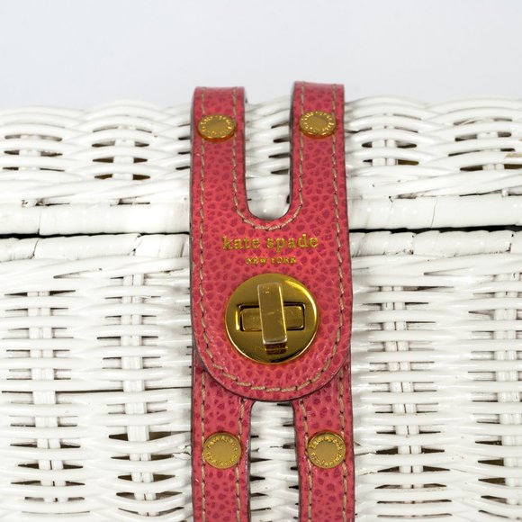 NWOT Kate Spade straw barrel clutch - Picture 2 of 6